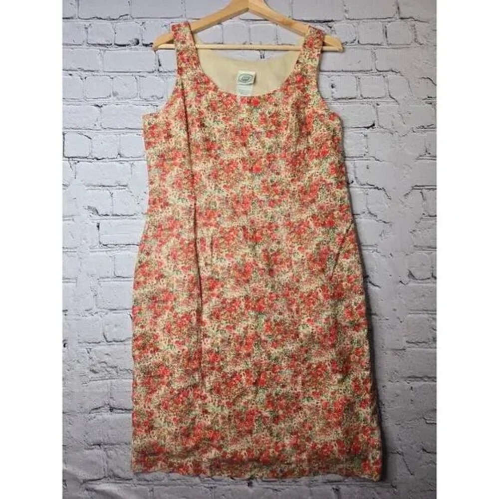 Laura Ashley Red and Green Floral Midi Dress
